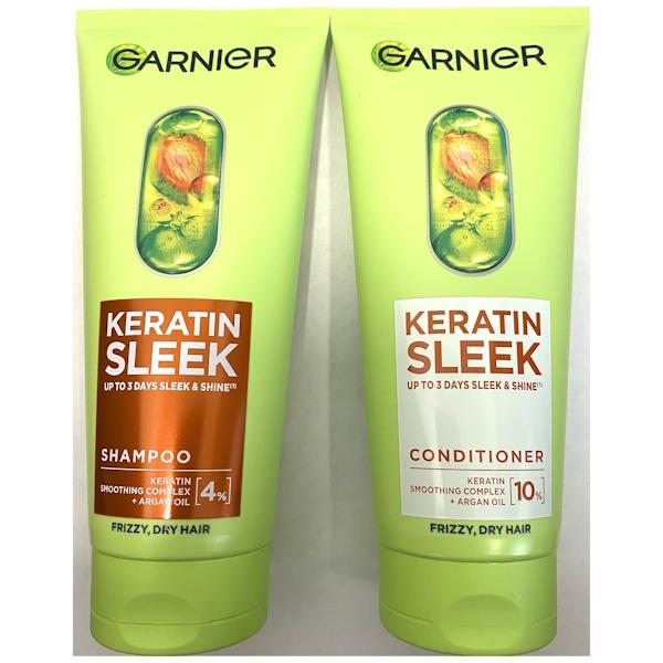 Garnier Keratin Sleek Shampoo 200ml & Conditioner 200ml