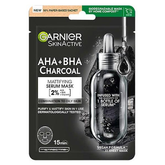 Garnier Skin Active AHA + BHA Charcoal Serum Mask