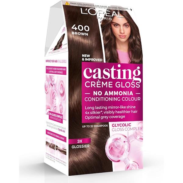 L'Oreal Casting Creme Gloss Semi-Permanent Hair Colour 400 Brown