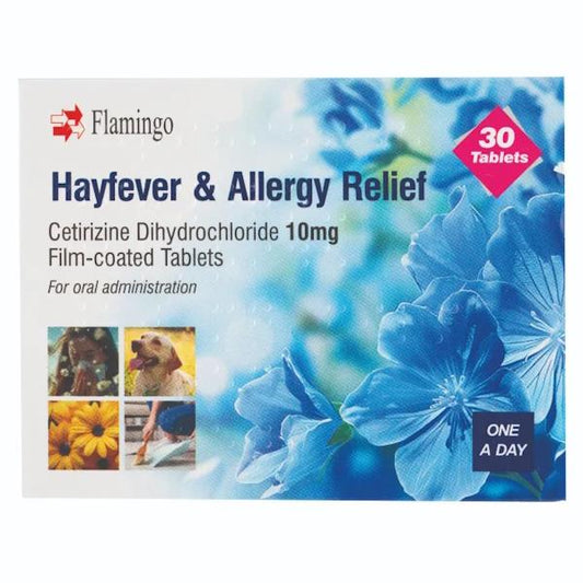 Flamingo Hayfever & Allergy Relief Cetirizine 10mg 30 Tablets
