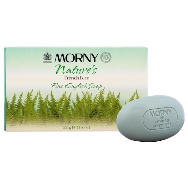 Morny Nature's French Fern Fine English Soap 3 x 100g Bars