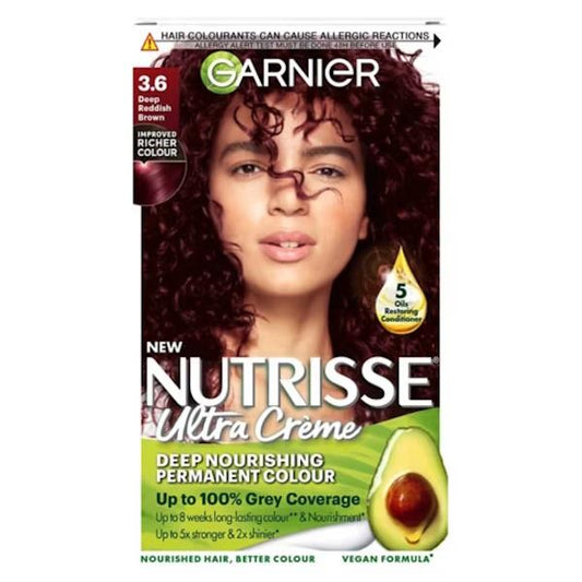 Garnier Nutrisse Creme Permanent Colour 3.6 Deep Reddish Brown