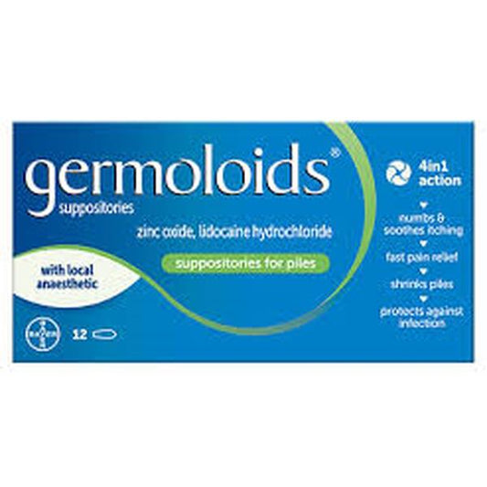 Germoloids Suppositories For Piles 12 Suppositories