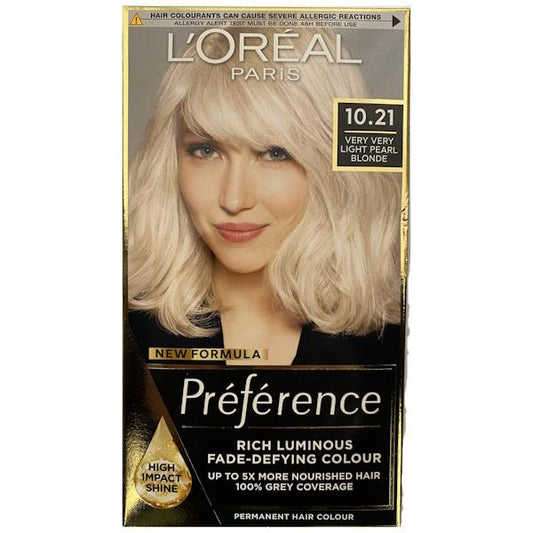 L'Oreal Preference Permanent Colour 10.21 Very Very Light Pearl Blonde