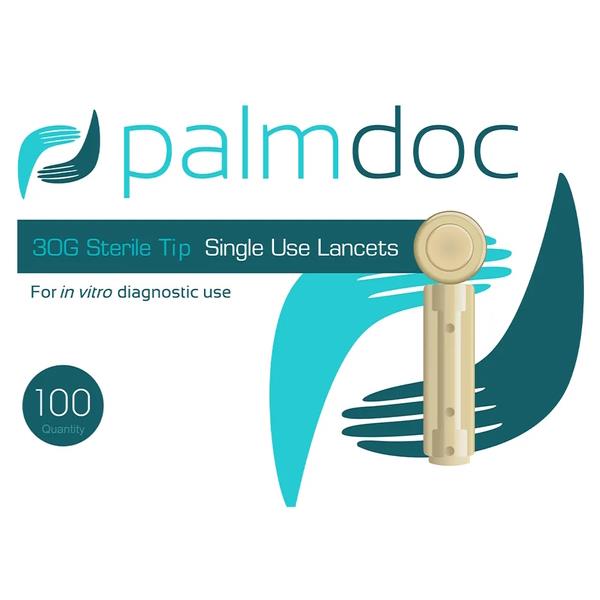 Palmdoc 30G Sterile Tip 100 Single Use Lancets