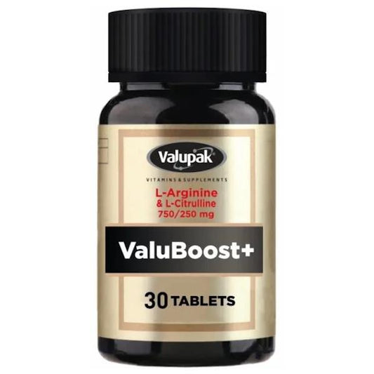 Valupak ValuBoost+ L-Arginine 750mg & L-Citrulline 250mg 30 Tablets