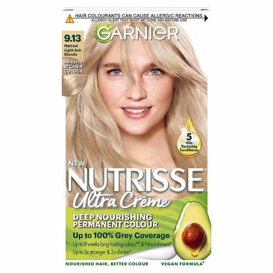 Garnier Nutrisse Creme Permanent Colour 9.13 Natural Light Ash Blonde
