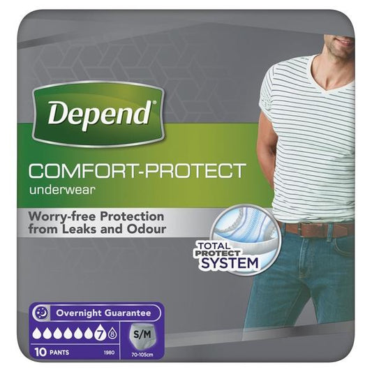 Depend Comfort Protect Underwear For Men S/M 30 Pants