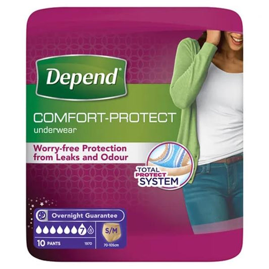 Depend Comfort Protect Underwear For Women S/M 30 Pants