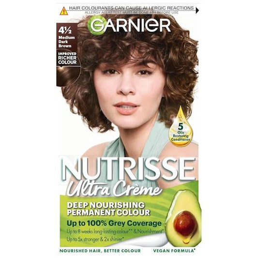 Garnier Nutrisse Creme Permanent Colour 4.12 Medium Dark Brown