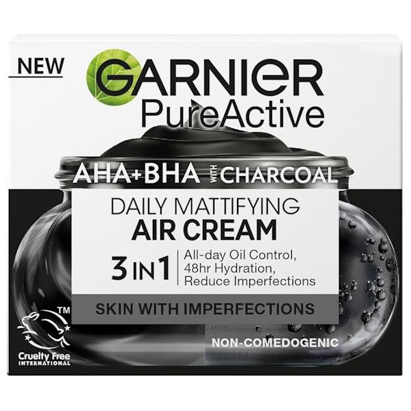 Garnier Pure Active AHA + BHA Charcoal Daily Mattifying Air Cream 50ml