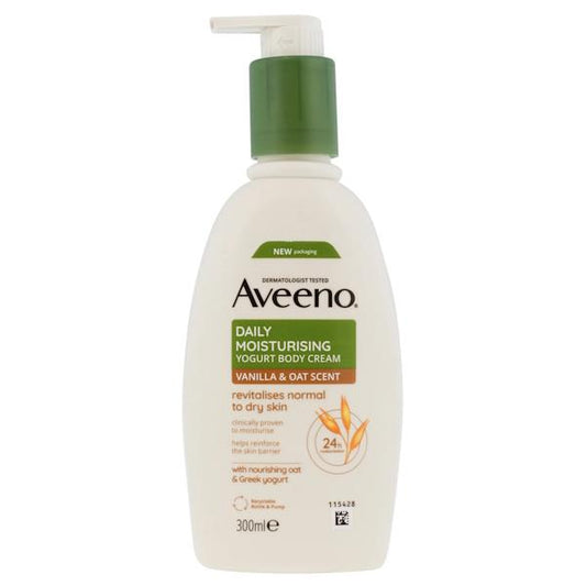 Aveeno Daily Moisturising Yoghurt Body Cream Vanilla & Oat 300ml