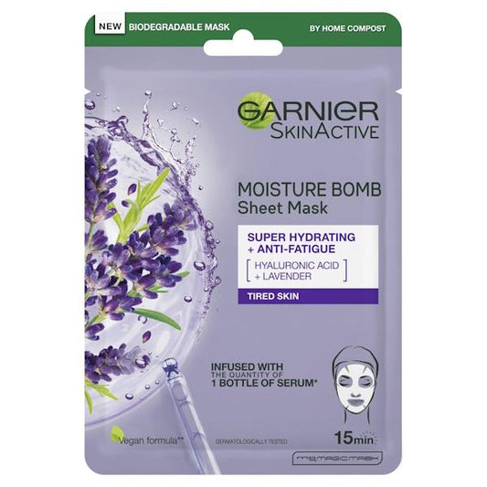Garnier Skin Active Moisture Bomb Tissue Mask Lavender + Hyaluronic Acid