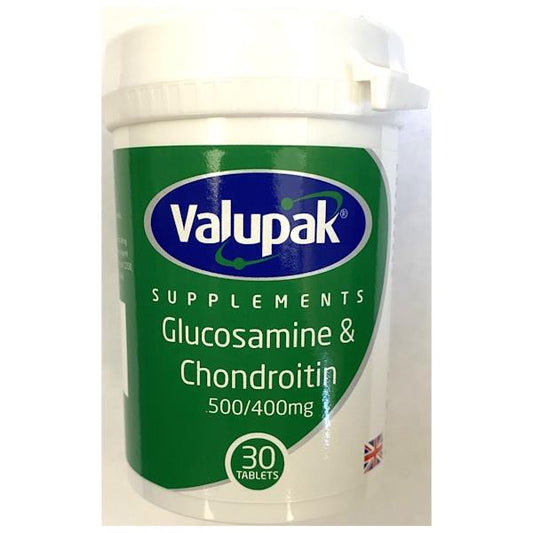 Valupak Glucosamine & Chondroitin 500/400mg 30 Tablets