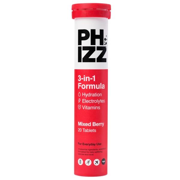 Phizz 3-in-1 Formula Mixed Berry 20 Effervescent Tablets