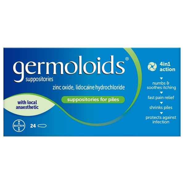 Germoloids Suppositories For Piles 24 Suppositories