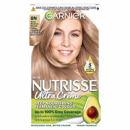 Garnier Nutrisse Creme Permanent Colour 8N Nude Medium Blonde