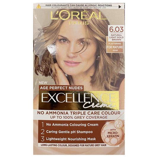 L'Oreal Excellence Creme Age Perfect Nudes 6.03 Natural Light Gold Brown