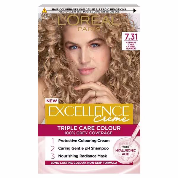 L'Oreal Excellence Creme Triple Care Colour 7.31 Natural Dark Caramel Blonde