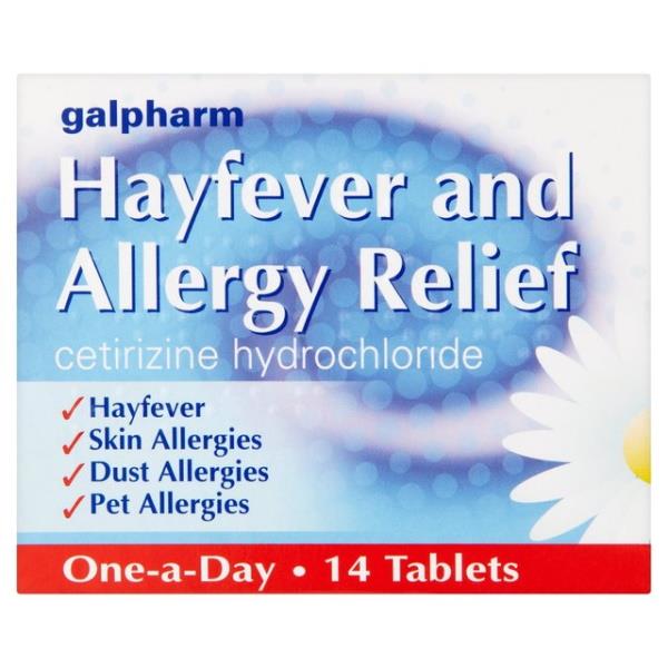 Galpharm Hayfever and Allergy Relief Cetirizine Hydrochloride 14 Tablets