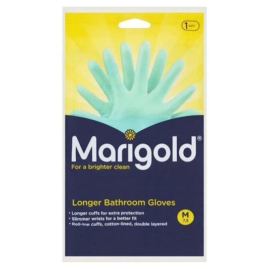 Marigold Longer Bathroom Gloves Medium 1 Pair