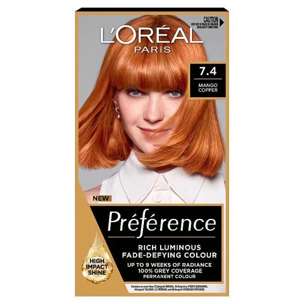 L'Oreal Preference Permanent Colour 7.4 Mango Copper