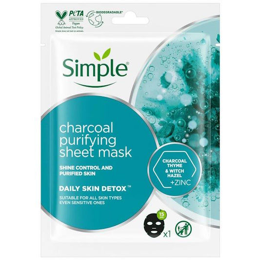 Simple Daily Skin Detox Charcoal Purifying Sheet Mask
