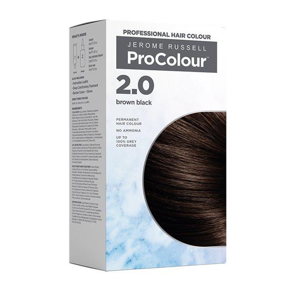 Jerome Russell Pro Colour Professional Permanent Hair Colour 2.0 Brown Black